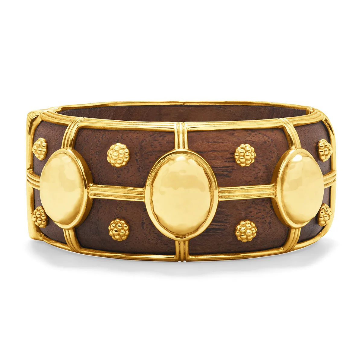 Gaia Grande Hinged Bangle - Teak sold by Capucine De Wulf
