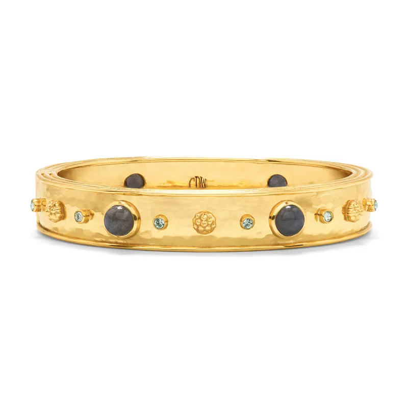Cleopatra Hinged Bangle - Gold/Blue Labradorite sold by Capucine De Wulf