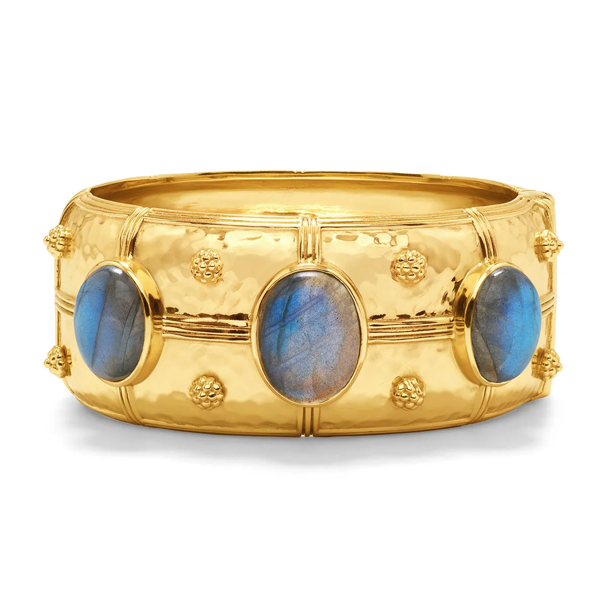 Cleopatra Grande Hinged Bangle - Gold/Blue Labradorite sold by Capucine De Wulf