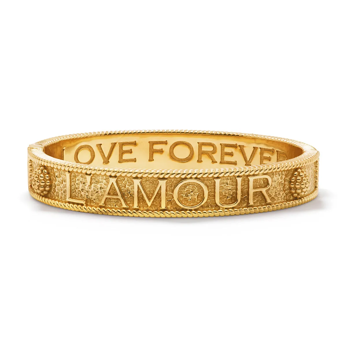 L'Amour Toujour Hinged Bangle - Gold sold by Capucine De Wulf