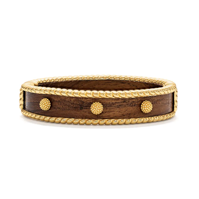 Berry Small Hinged Bangle - Teak sold by Capucine De Wulf