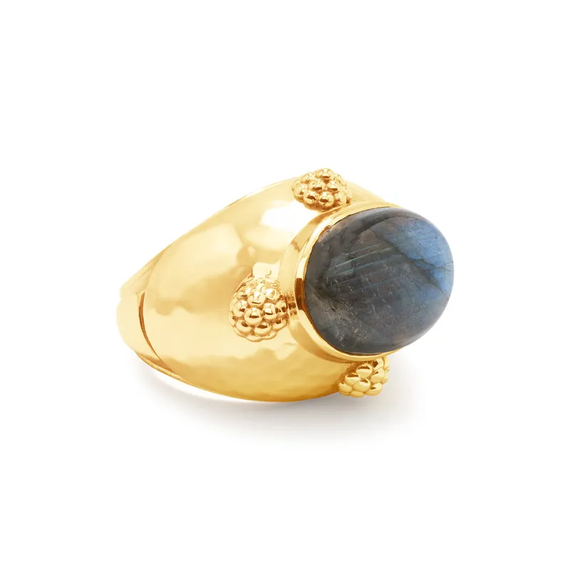 Cleopatra Oval Ring - Gold/Blue Labradorite sold by Capucine De Wulf