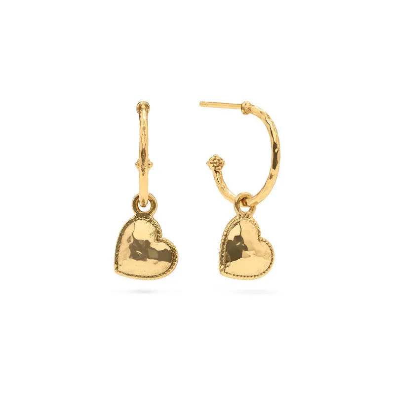 Love Hoop Earrings with Heart Charm - Gold sold by Capucine De Wulf