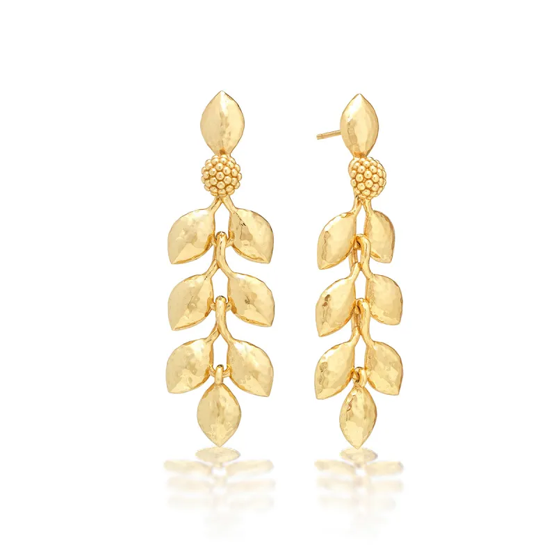 Golden Laurel Dangle Earrings - Gold sold by Capucine De Wulf