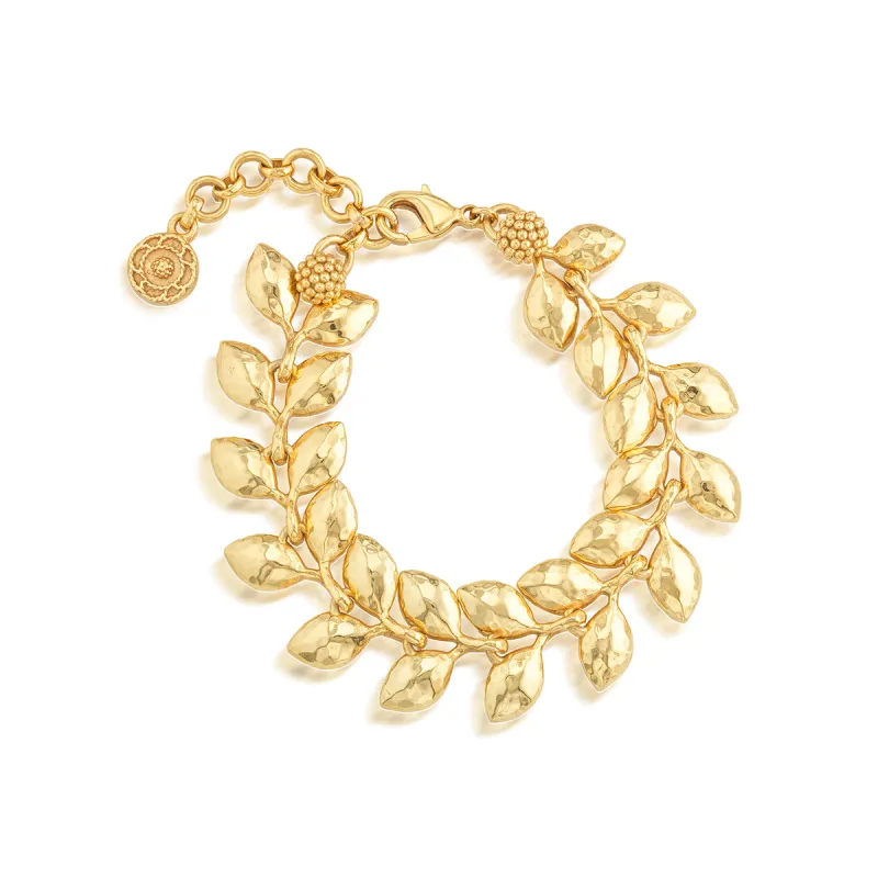 Golden Laurel Link Bracelet, 7"+2" - Gold sold by Capucine De Wulf