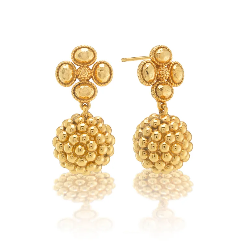 Berry Clover Drop Earrings - Gold sold by Capucine De Wulf
