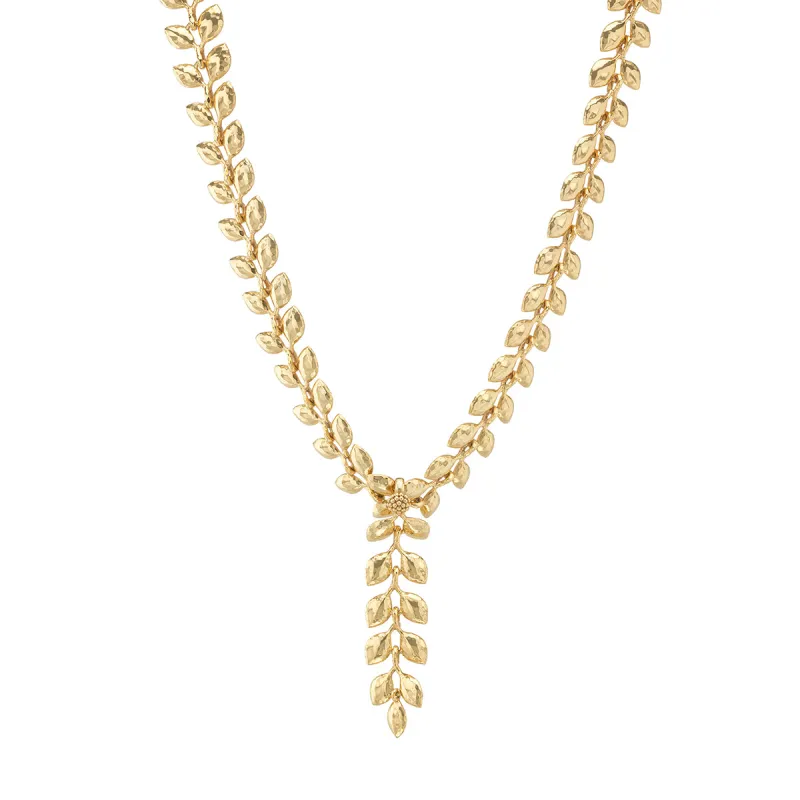 Golden Laurel Convertible Necklace, 16"+2" - Gold sold by Capucine De Wulf
