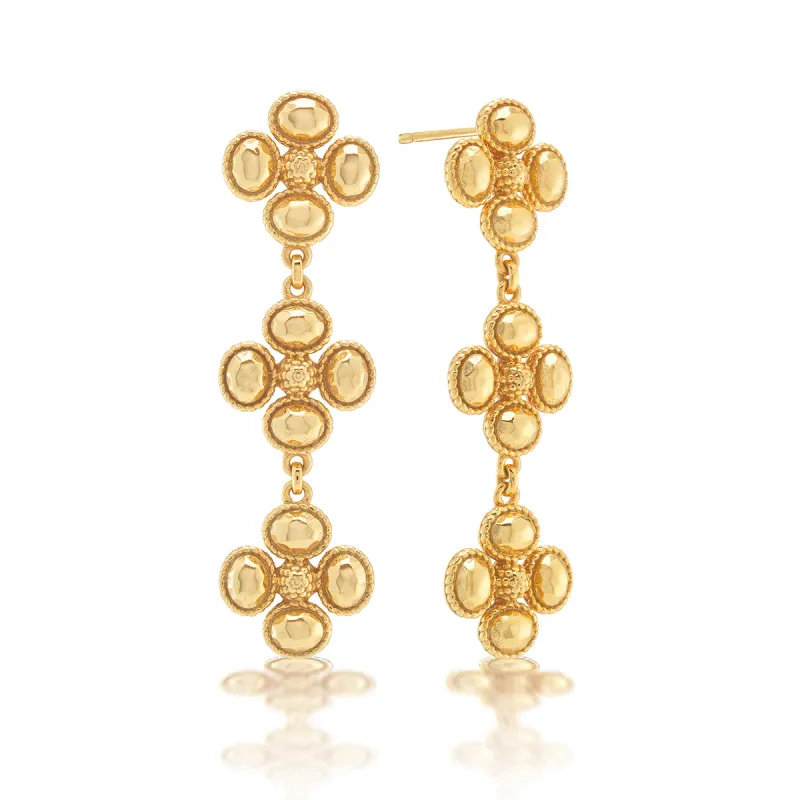 Berry Clover Linear Earrings - Gold sold by Capucine De Wulf