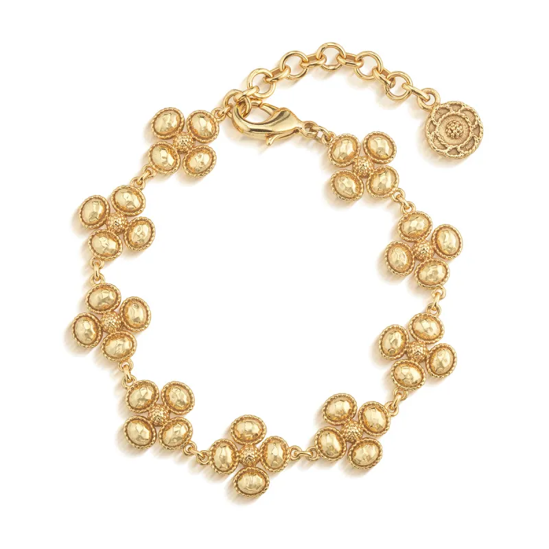 Berry Clover Linear Bracelet, 7"+2" - Gold sold by Capucine De Wulf