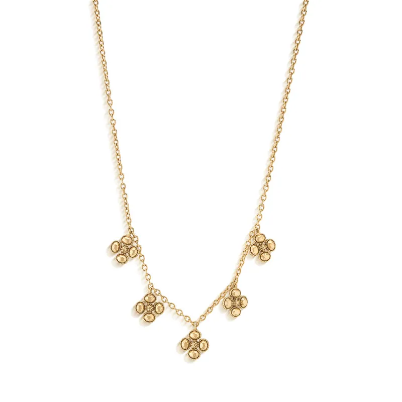 Berry Clover Multi Station Necklace, 16"+2" - Gold sold by Capucine De Wulf