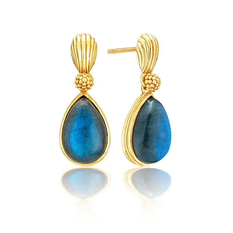 Monique Gem Post Earrings - Blue Labradorite sold by Capucine De Wulf