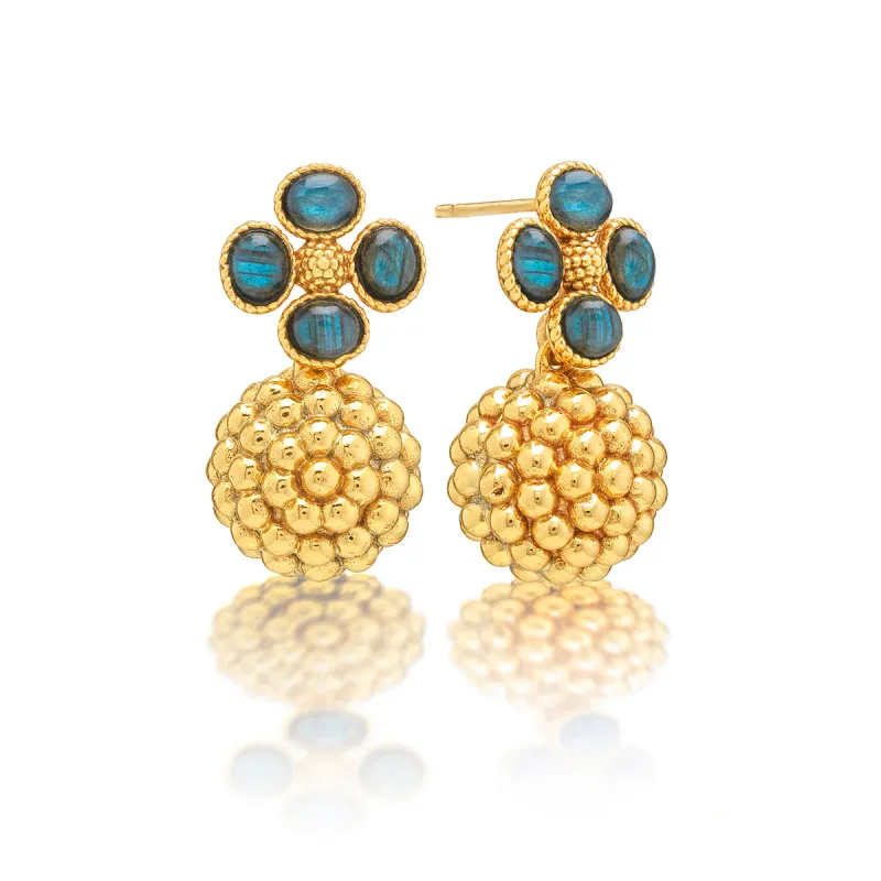 Berry Clover Drop Earrings - Blue Labradorite sold by Capucine De Wulf