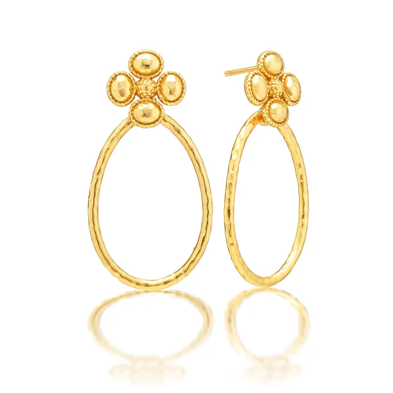 Berry Clover Teardrop  Earrings - Gold sold by Capucine De Wulf