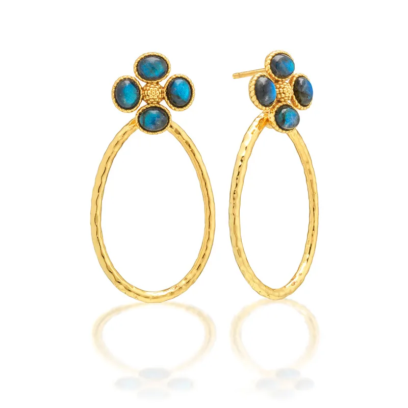 Berry Clover Teardrop  Earrings - Blue Labradorite sold by Capucine De Wulf