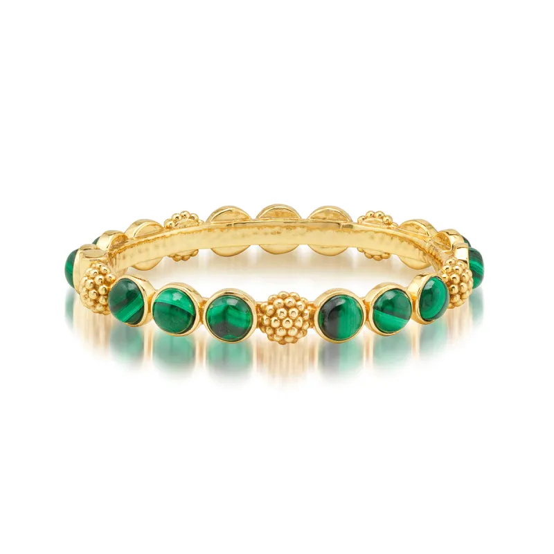 Berry Gem Hinged Bangle - Malachite sold by Capucine De Wulf
