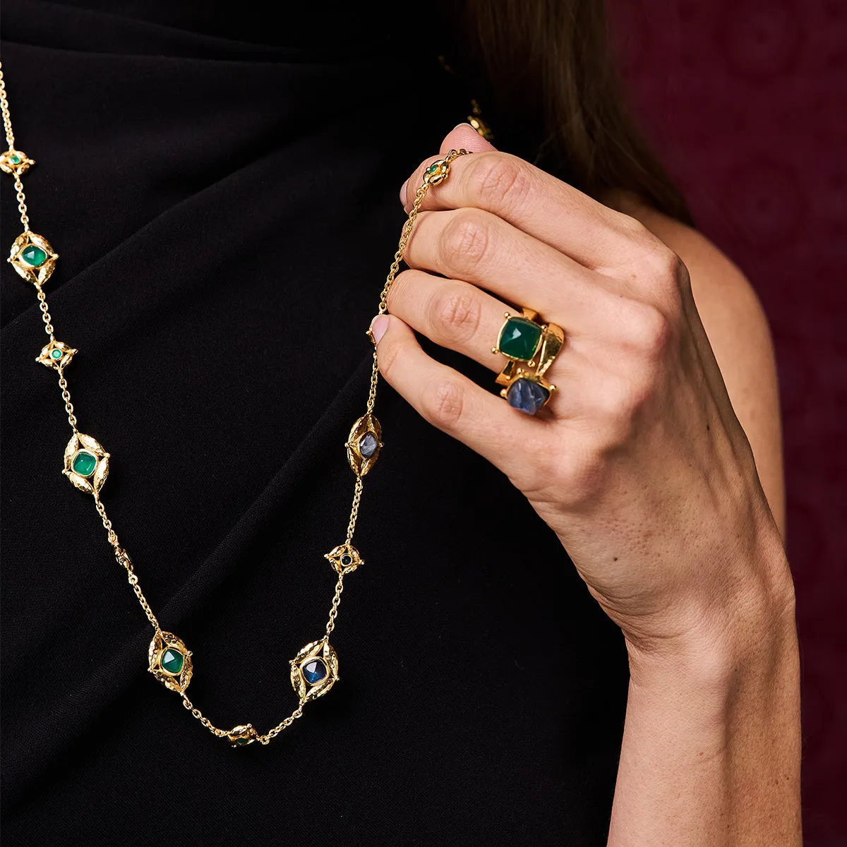 Mystic Eye Gem Ring - Green Onyx sold by Capucine De Wulf product image thumbnail 5