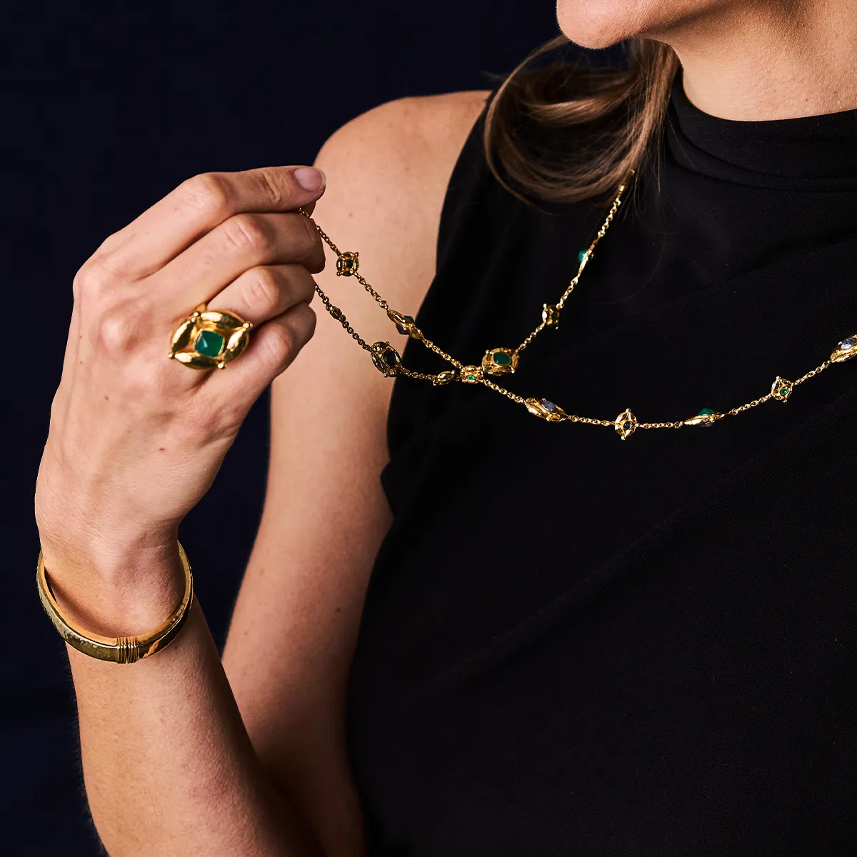 Mystic Eye Ring - Green Onyx sold by Capucine De Wulf product image thumbnail 5