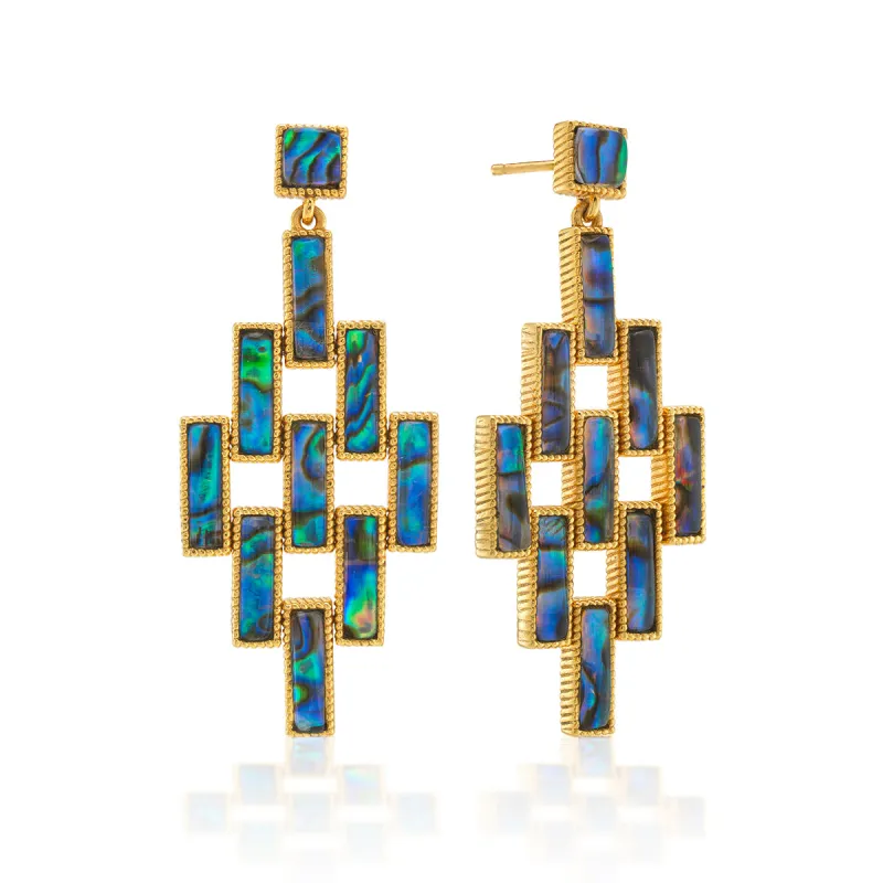 Pathway Post Drop Earrings - Abalone sold by Capucine De Wulf