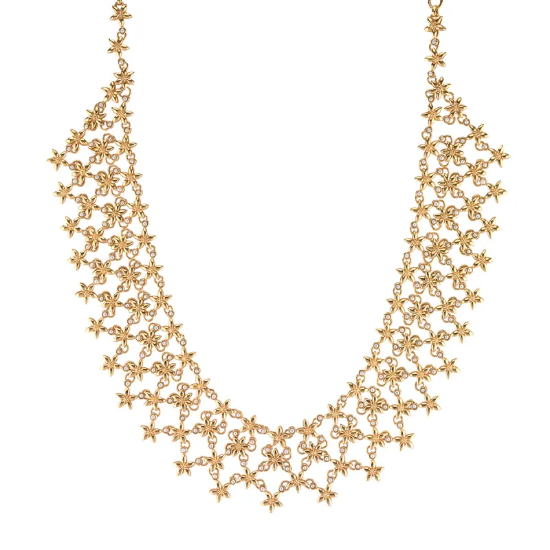 Jasmine Cascade Necklace, 16"+2 - Pearl White made by Capucine De Wulf
