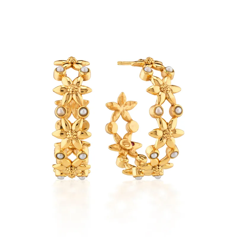 Jasmine Hoop Earrings - Pearl White sold by Capucine De Wulf