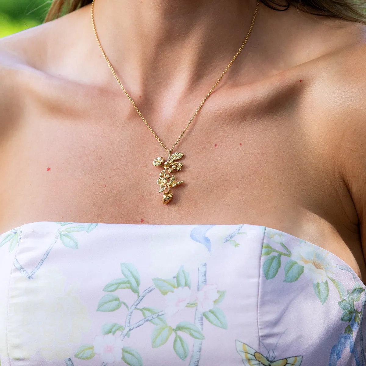 Meadow Walk Bouquet Charm Necklace, 16"+2" - Gold sold by Capucine De Wulf product image thumbnail 4