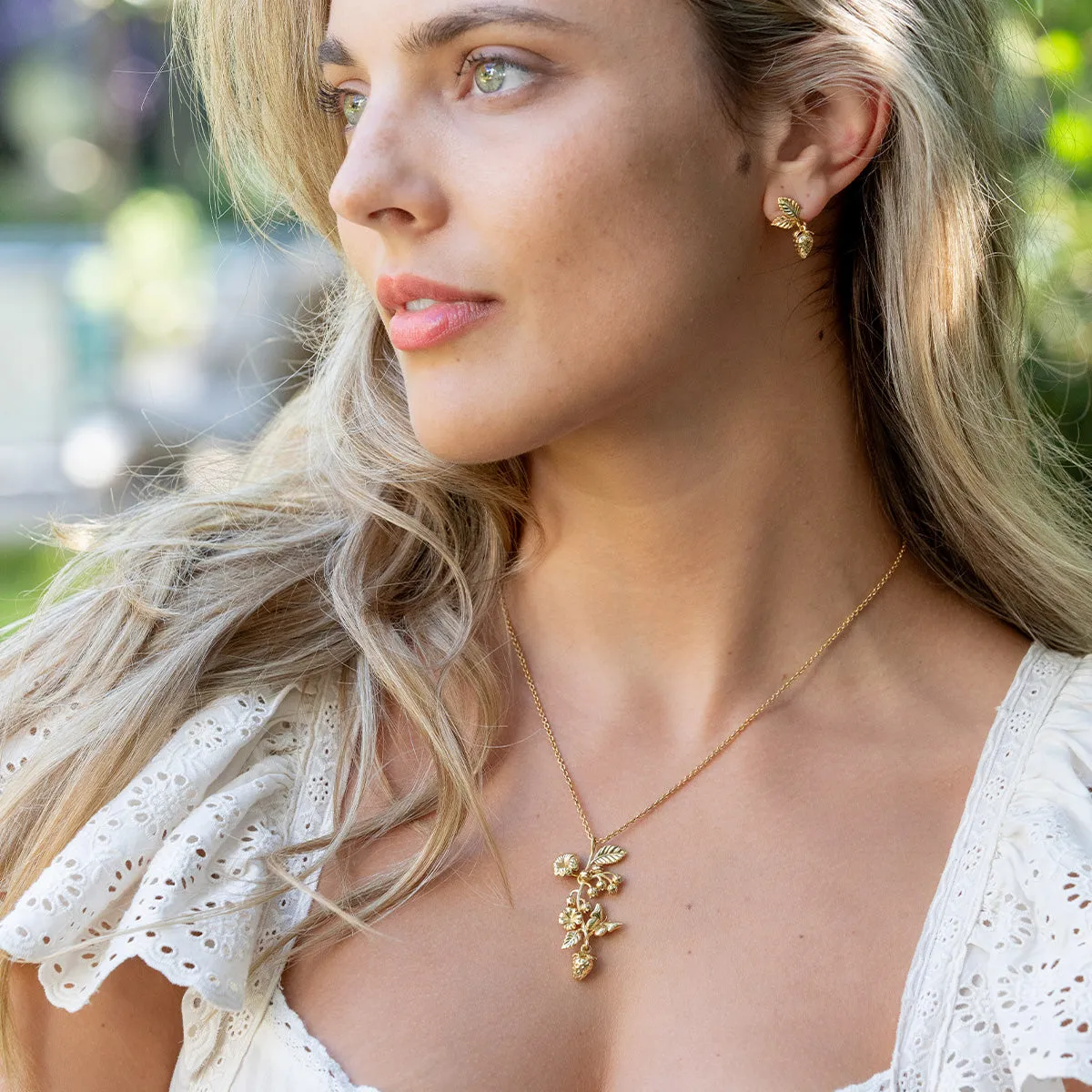 Meadow Walk Bouquet Charm Necklace, 16"+2" - Gold sold by Capucine De Wulf product image thumbnail 2