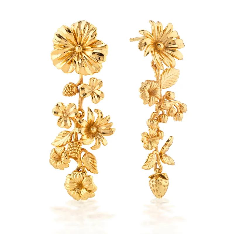 Meadow Walk Bouquet Mismatched Grande Earrings - Gold sold by Capucine De Wulf