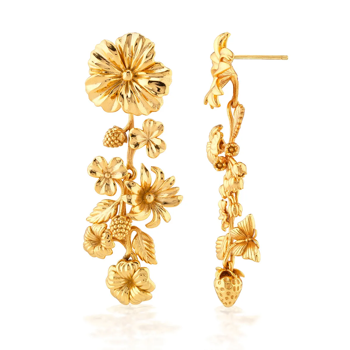 Meadow Walk Bouquet Mismatched Grande Earrings - Gold sold by Capucine De Wulf product image thumbnail 3