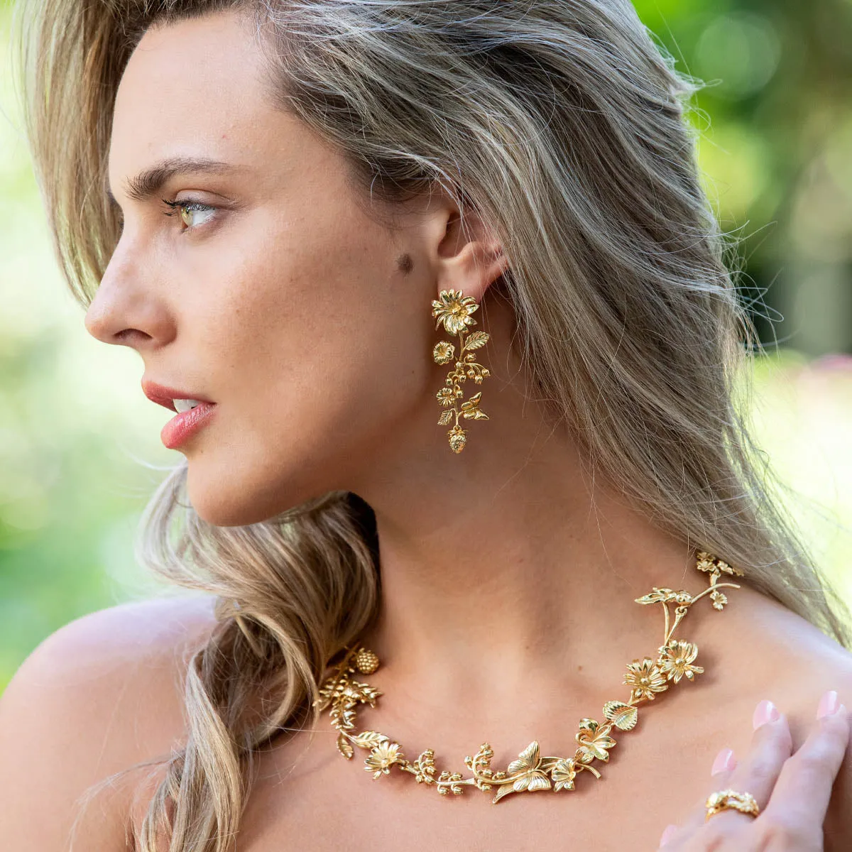 Meadow Walk Bouquet Mismatched Grande Earrings - Gold sold by Capucine De Wulf product image thumbnail 2