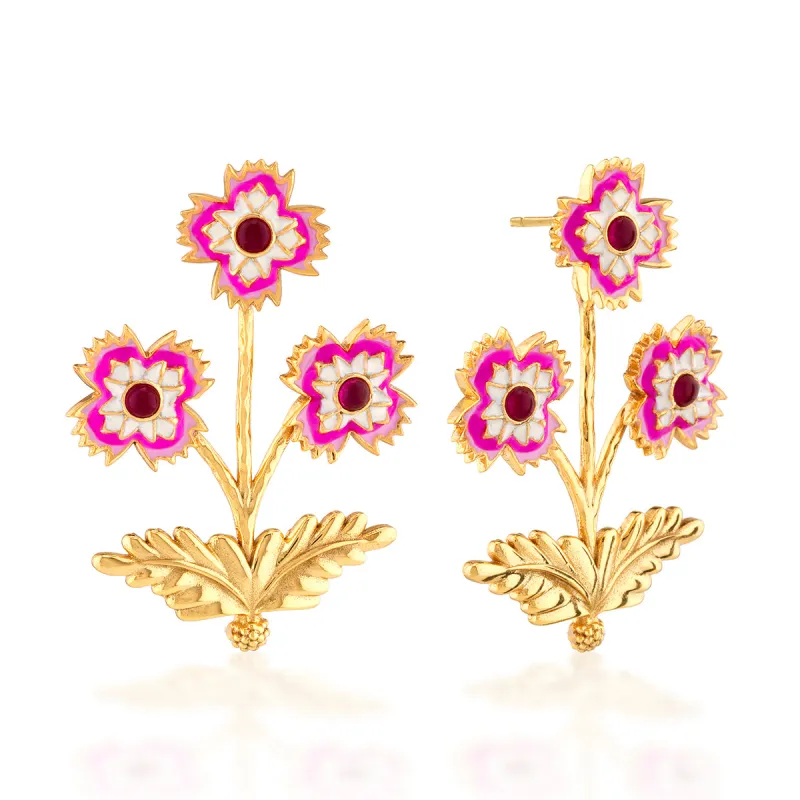 Dianthus Convertible Bouquet Post Earrings - Pink sold by Capucine De Wulf