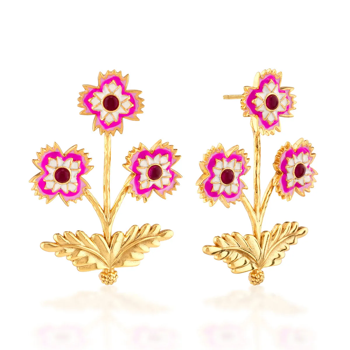 Dianthus Convertible Bouquet Post Earrings - Pink sold by Capucine De Wulf