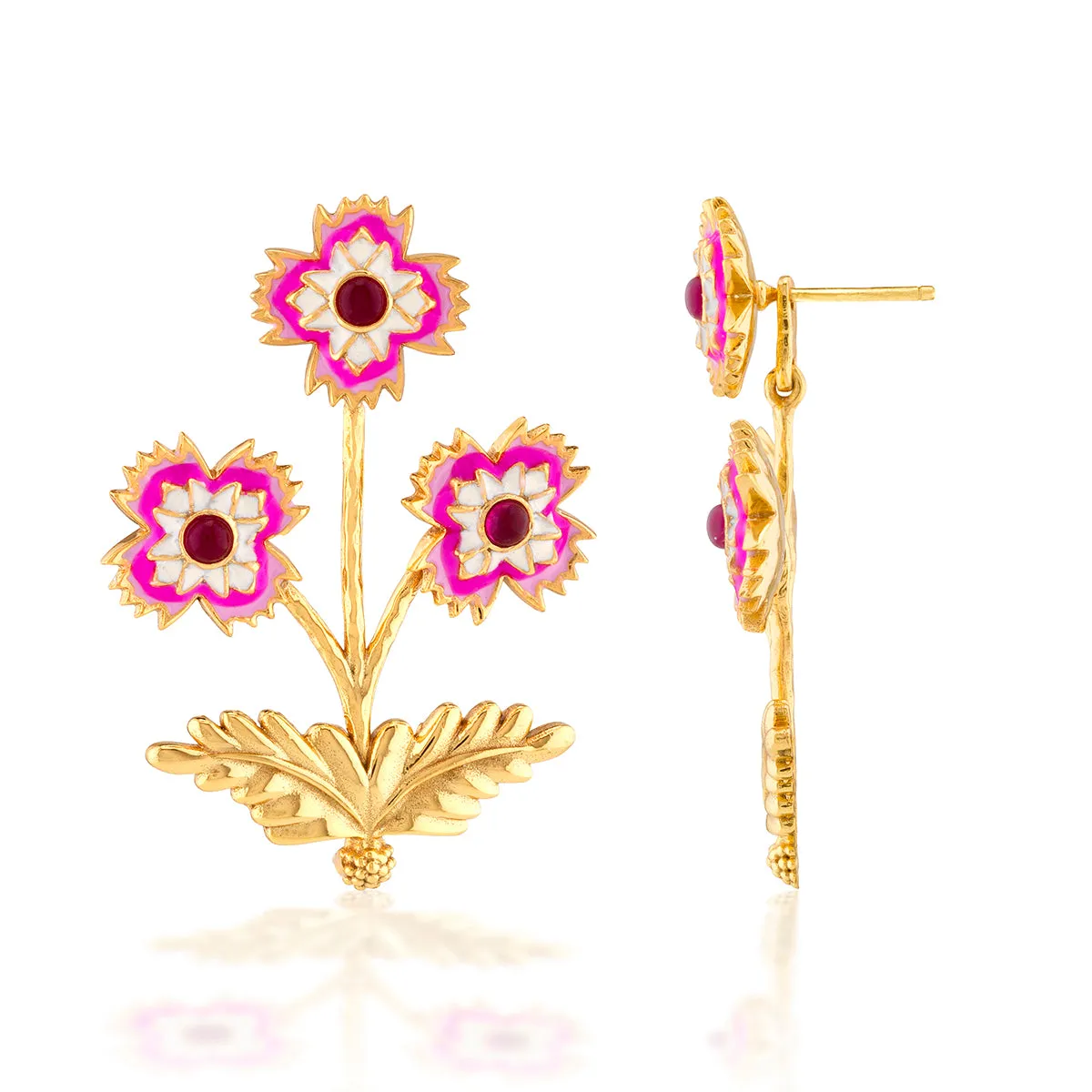 Dianthus Convertible Bouquet Post Earrings - Pink sold by Capucine De Wulf product image thumbnail 4