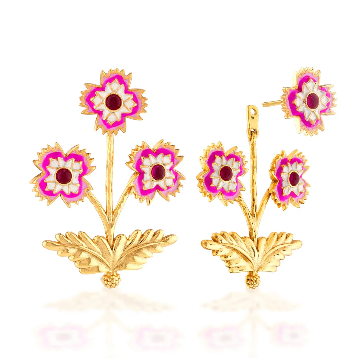 Dianthus Convertible Bouquet Post Earrings - Pink sold by Capucine De Wulf product image thumbnail 2