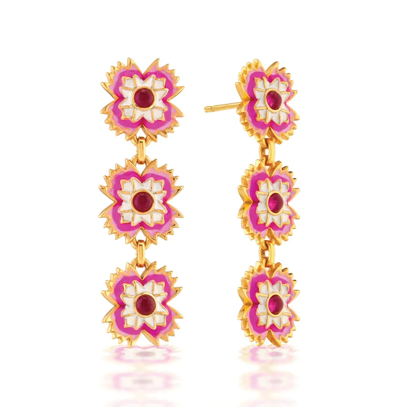 Dianthus Linear Earrings - Pink sold by Capucine De Wulf