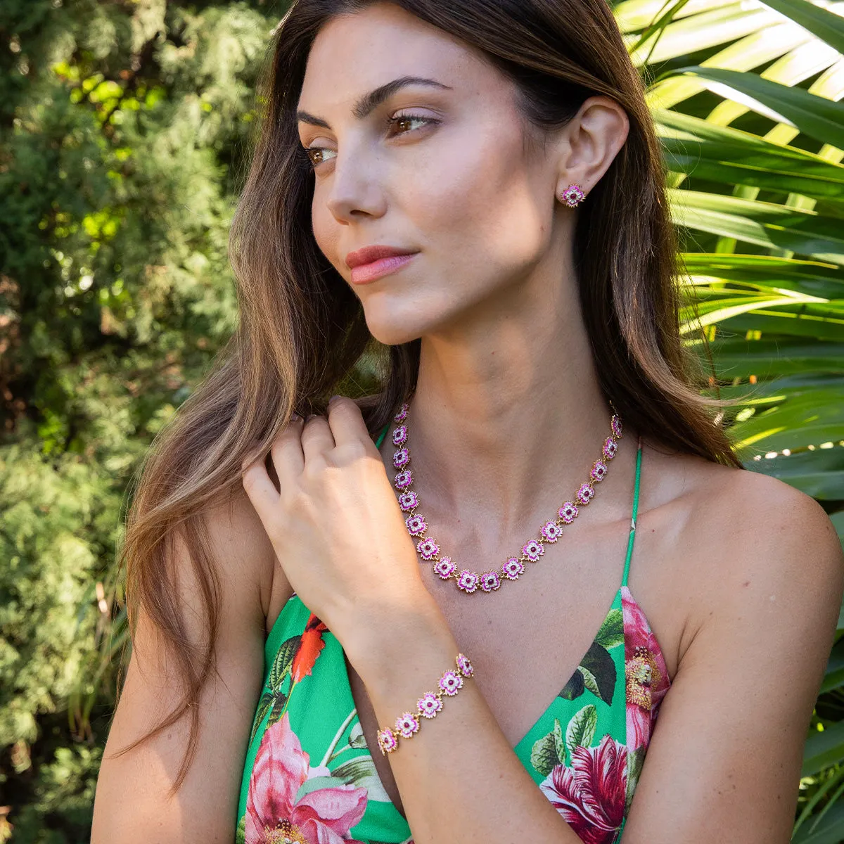 Dianthus Stud Earrings - Pink sold by Capucine De Wulf product image thumbnail 5