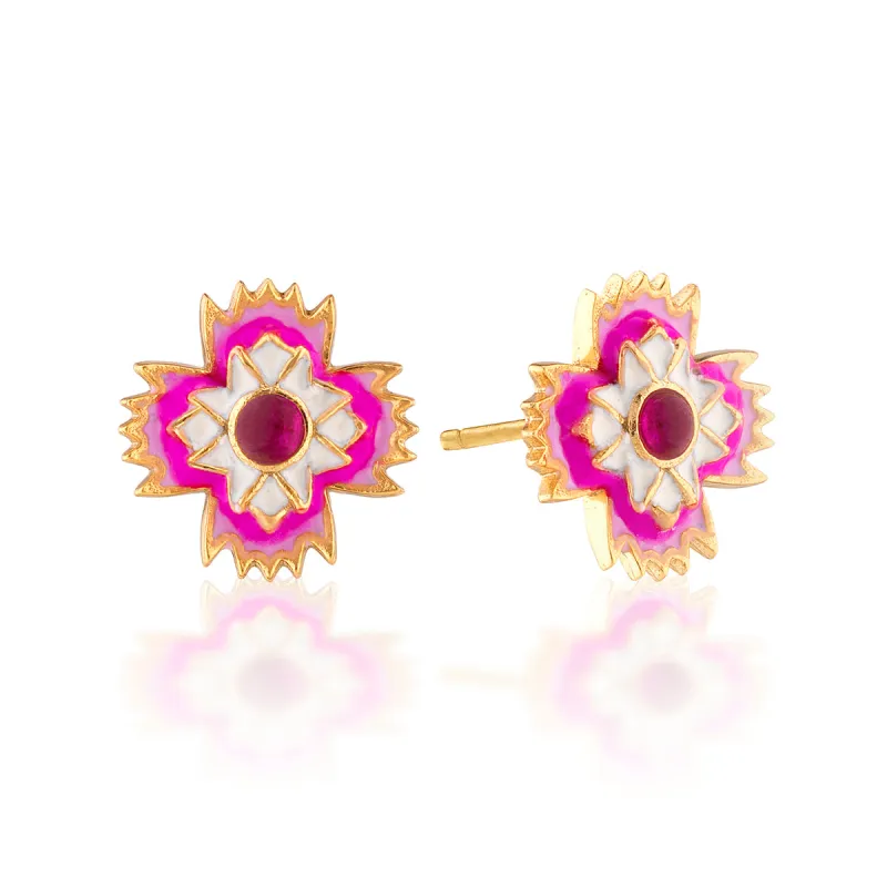 Dianthus Stud Earrings - Pink sold by Capucine De Wulf