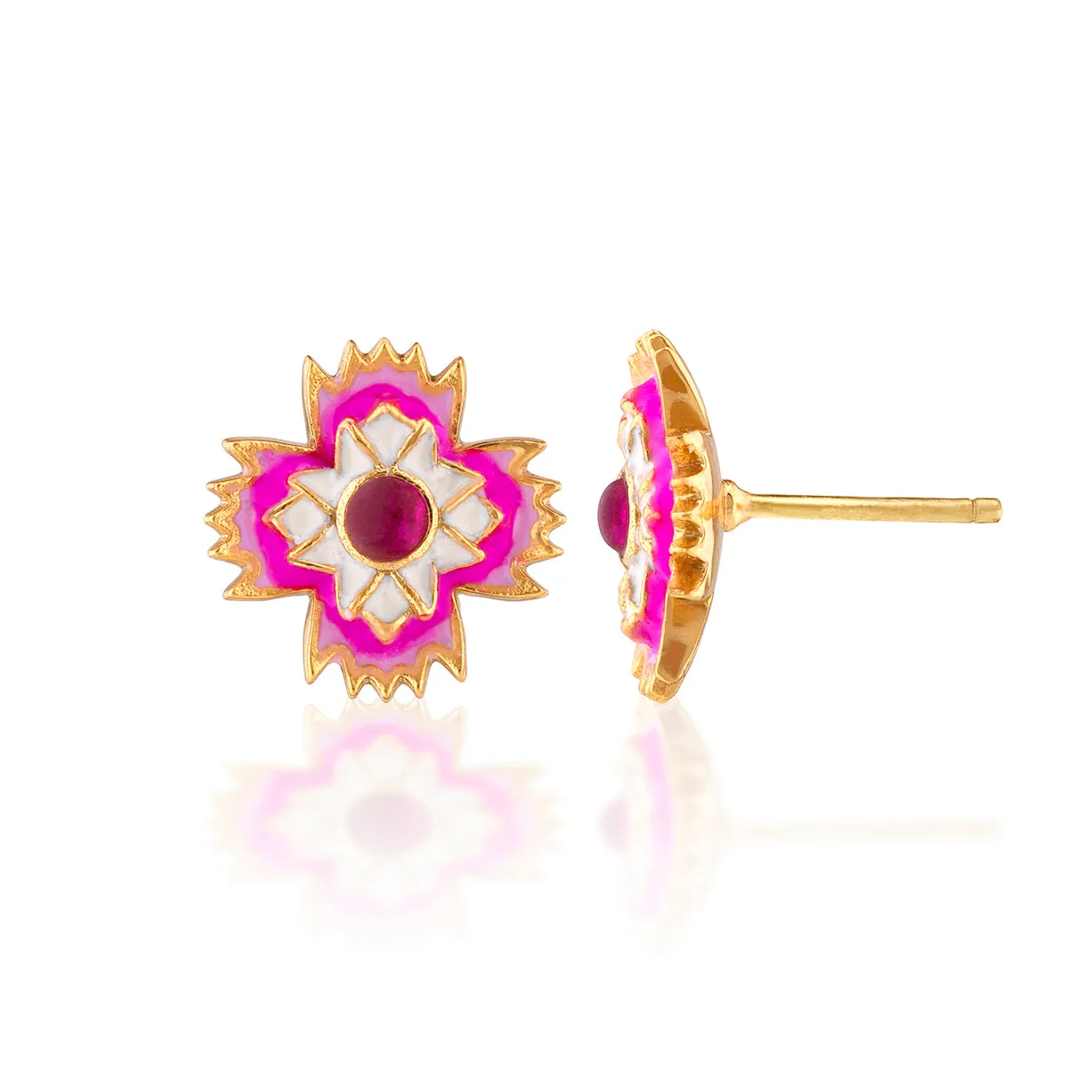 Dianthus Stud Earrings - Pink sold by Capucine De Wulf product image thumbnail 3