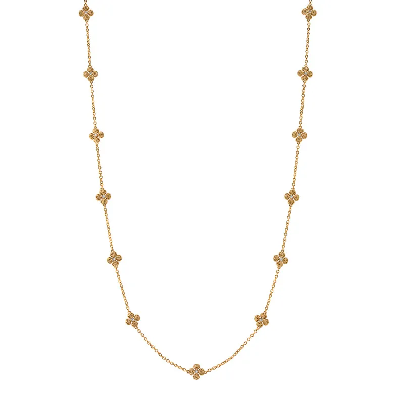 Berry Clover Double Sided Necklace, 34" - Pearl White sold by Capucine De Wulf