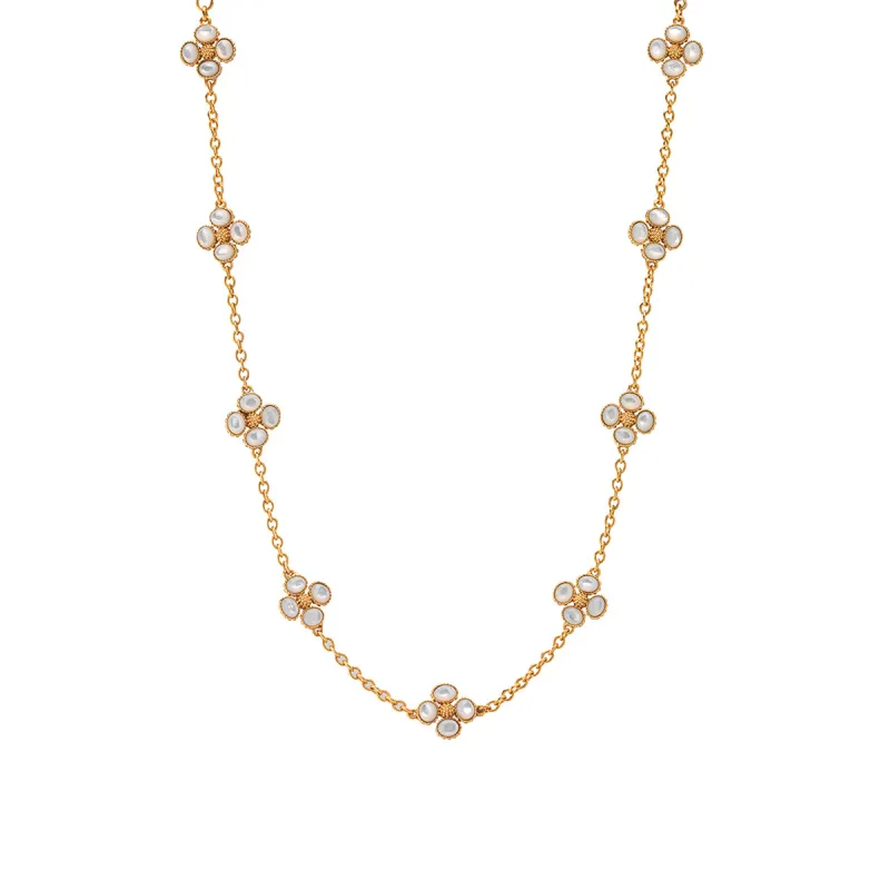 Berry Clover Double Sided Necklace, 16"+2" - Pearl White sold by Capucine De Wulf