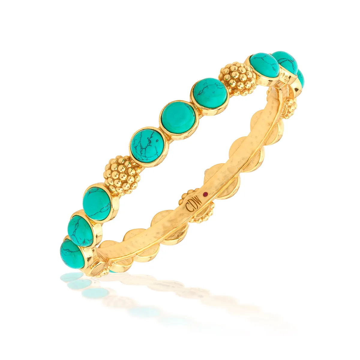 Berry Gem Hinged Bangle - Turquoise sold by Capucine De Wulf product image thumbnail 3