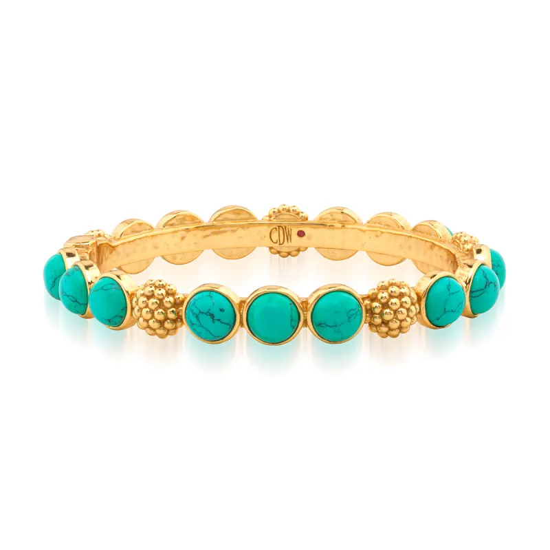 Berry Gem Hinged Bangle - Turquoise sold by Capucine De Wulf