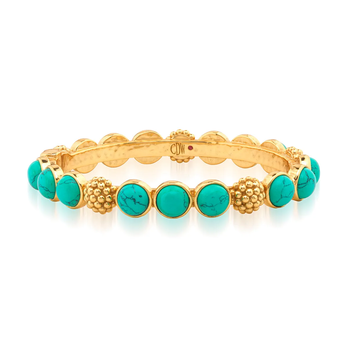 Berry Gem Hinged Bangle - Turquoise sold by Capucine De Wulf