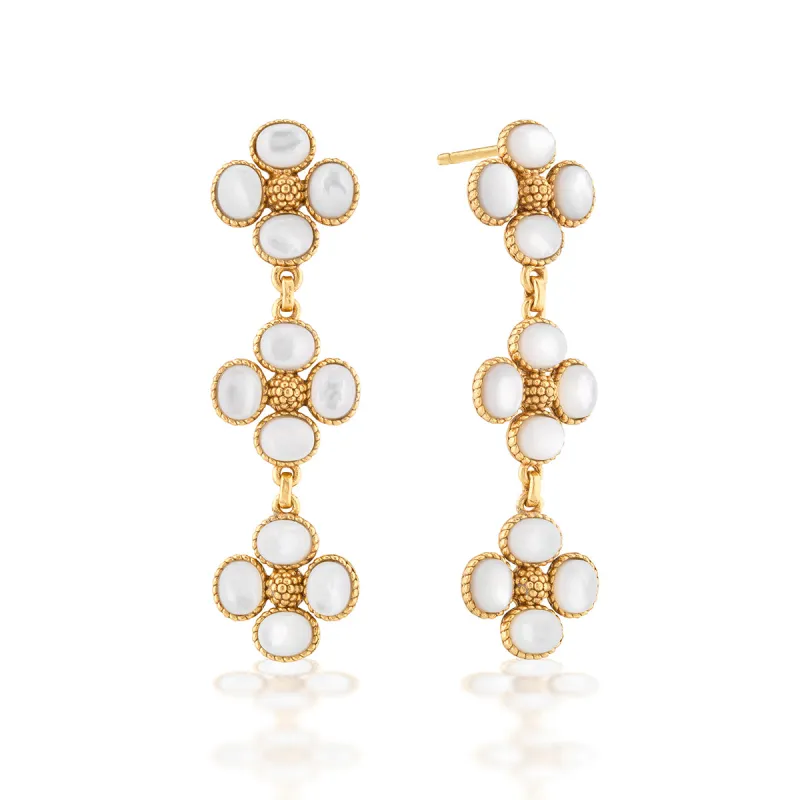 Berry Clover Linear Earrings - MOP sold by Capucine De Wulf