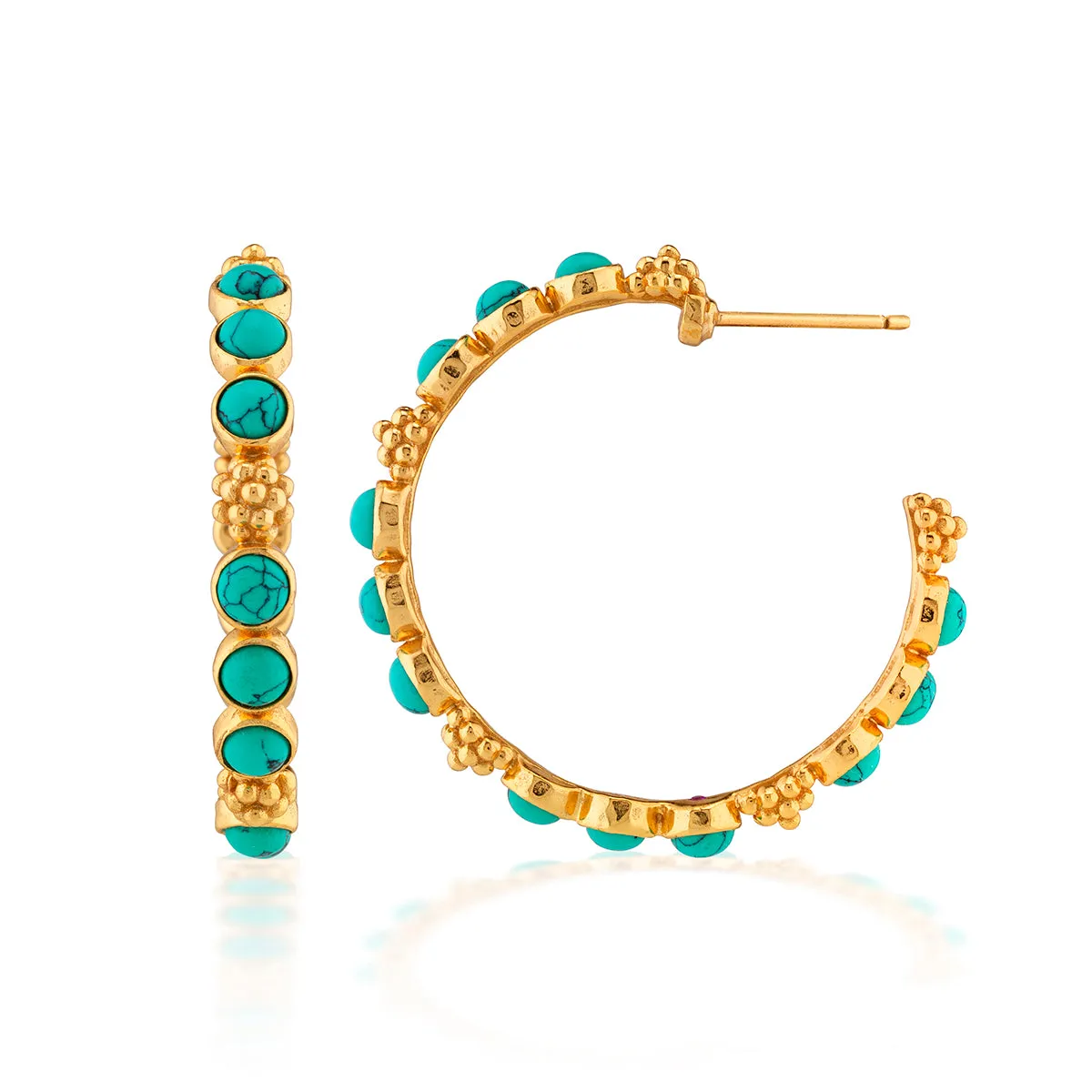 Berry Gem Medium Hoop Earrings - Turquoise sold by Capucine De Wulf product image thumbnail 3