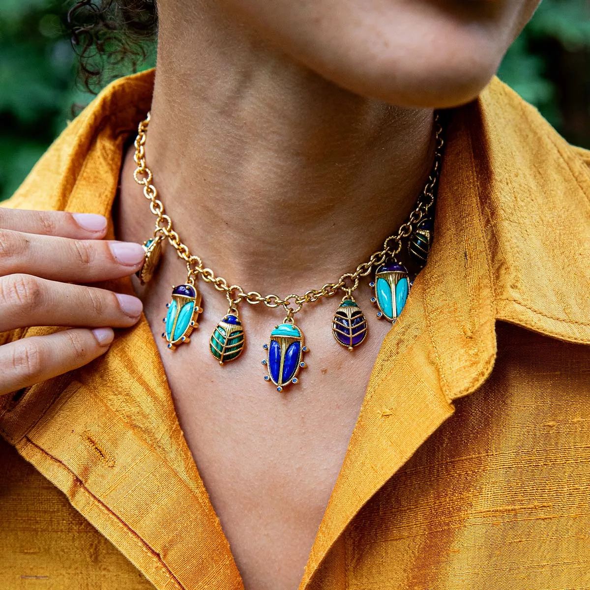 Scarab Family Necklace, 16"+2" - Multi sold by Capucine De Wulf product image thumbnail 4