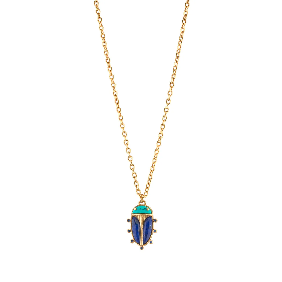 Scarab Charm Necklace, 16"+2" - Multi sold by Capucine De Wulf