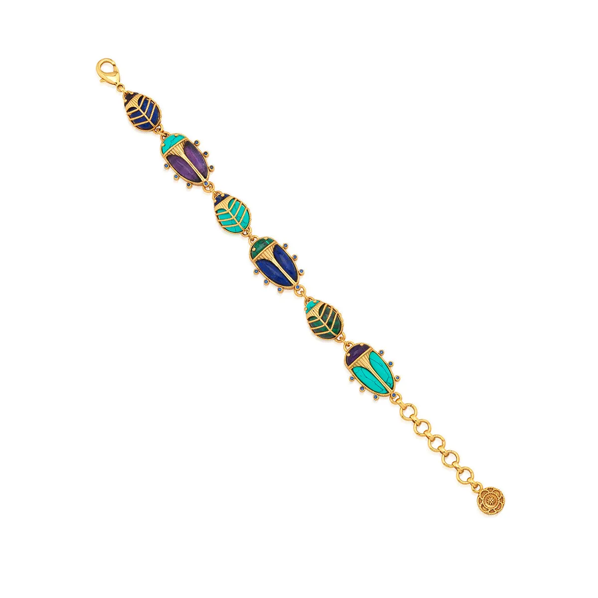 Scarab Family Link Bracelet, 7"+1.5" - Multi sold by Capucine De Wulf product image thumbnail 3