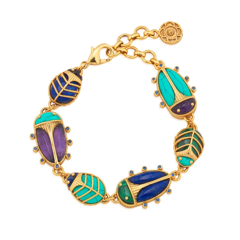 Scarab Family Link Bracelet, 7"+1.5" - Multi sold by Capucine De Wulf