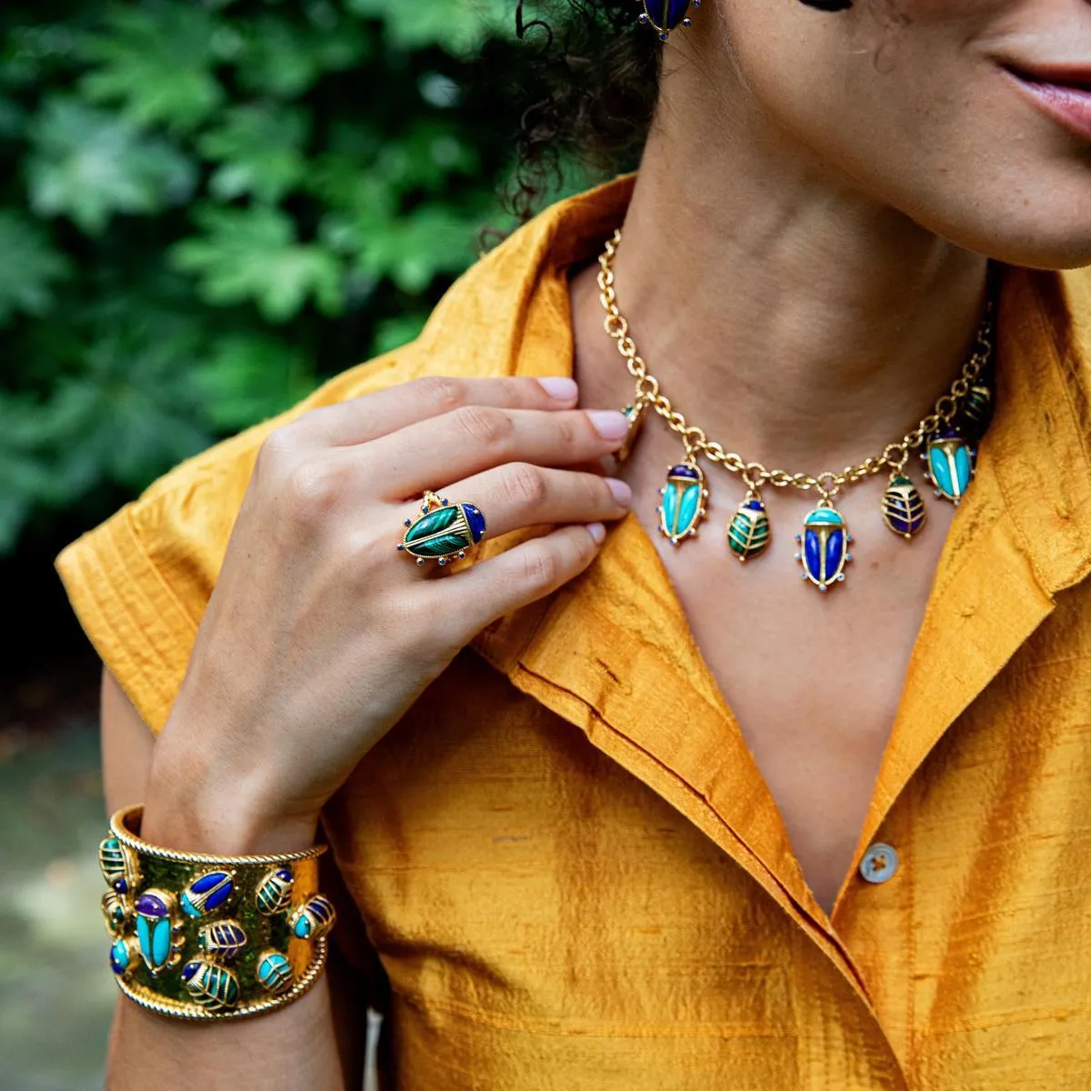 Scarab Grande Ring - Lapis/Malachite sold by Capucine De Wulf product image thumbnail 2