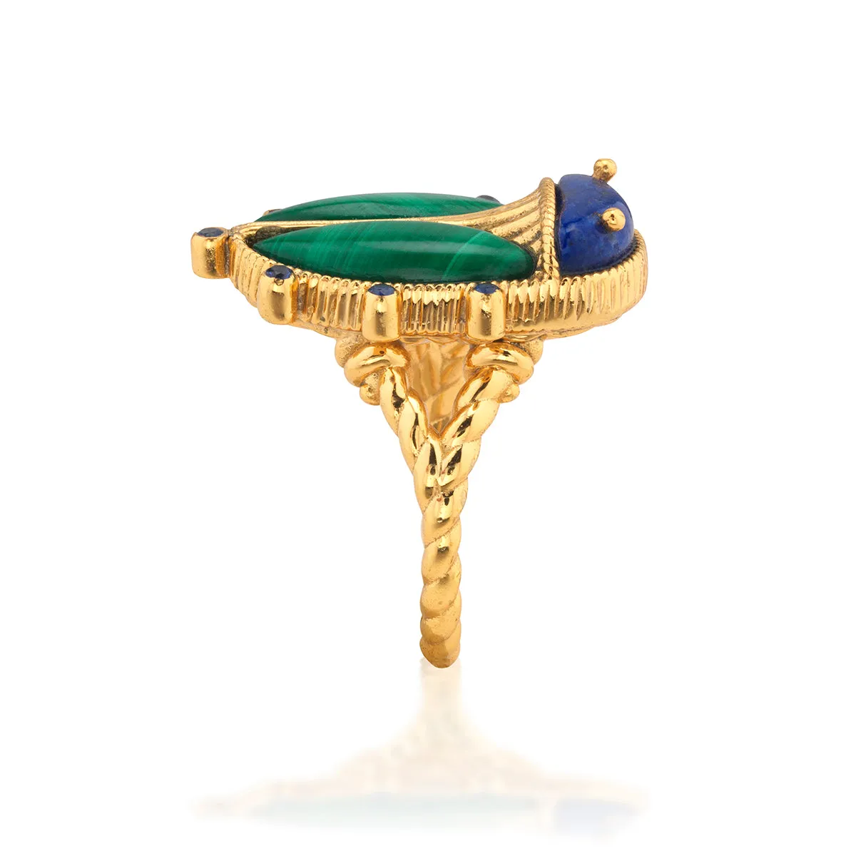 Scarab Grande Ring - Lapis/Malachite sold by Capucine De Wulf product image thumbnail 4